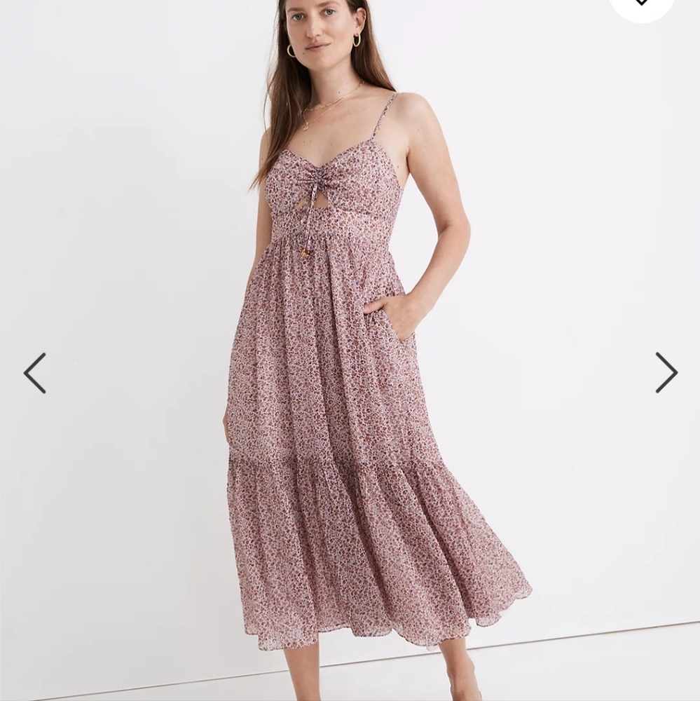 Madewell Midi Dress in Faded Pink Floral